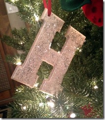 DIY christmas ornament, letter H